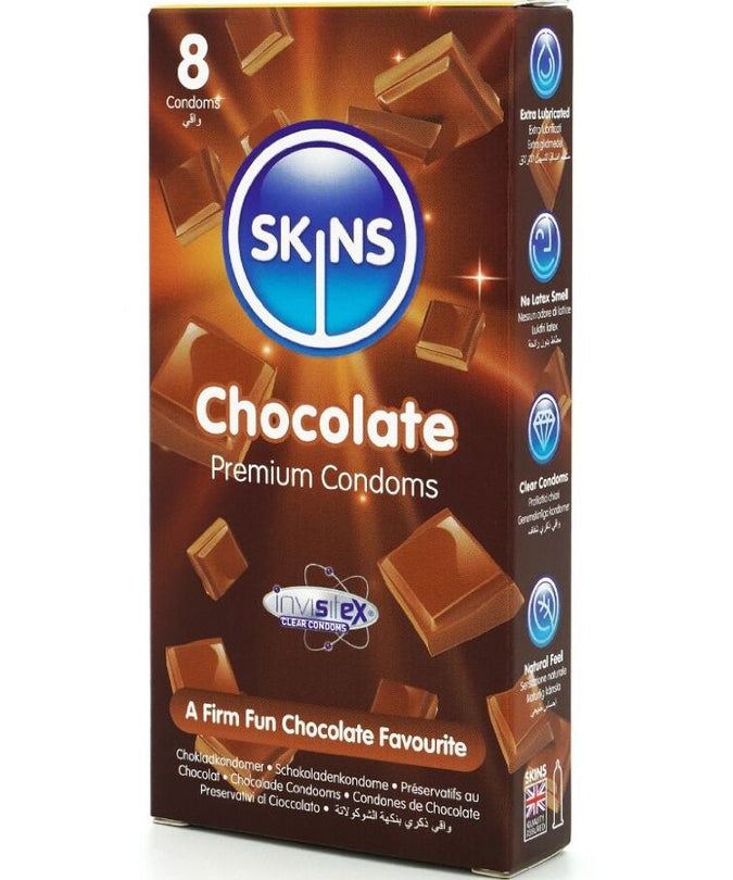 SKINS - CHOCOLATE PREMIUM CONDOMS PACK 8