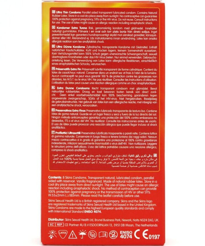 SKINS - ULTRADUNNE PREMIUM CONDOMS PAK 8