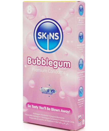 SKINS - BUBBLEGUM PREMIUM CONDOMS PACK 8 SKINS - BUBBLEGUM PREMIUM CONDOMS PACK 8