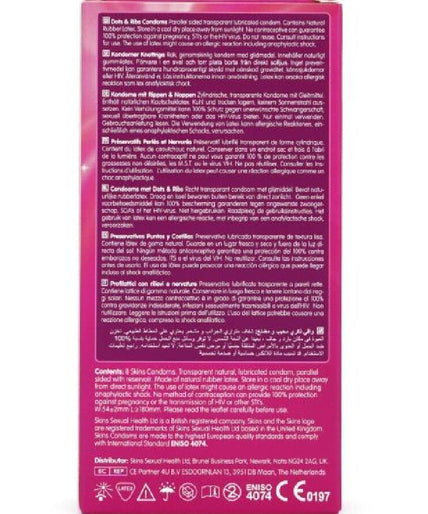 SKINS - DOTS & RIBS PREMIUM CONDOMS PACK 8 SKINS - DOTS & RIBS PREMIUM CONDOMS PACK 8