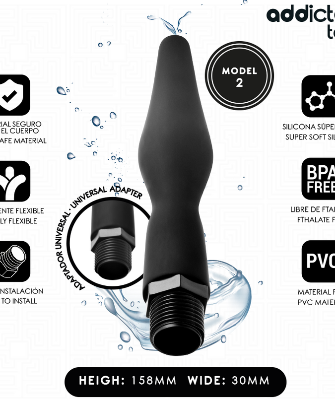ADDICTED TOYS - ANAL CLEANER WITH UNIVERSAL ADAPTER MODEL 2