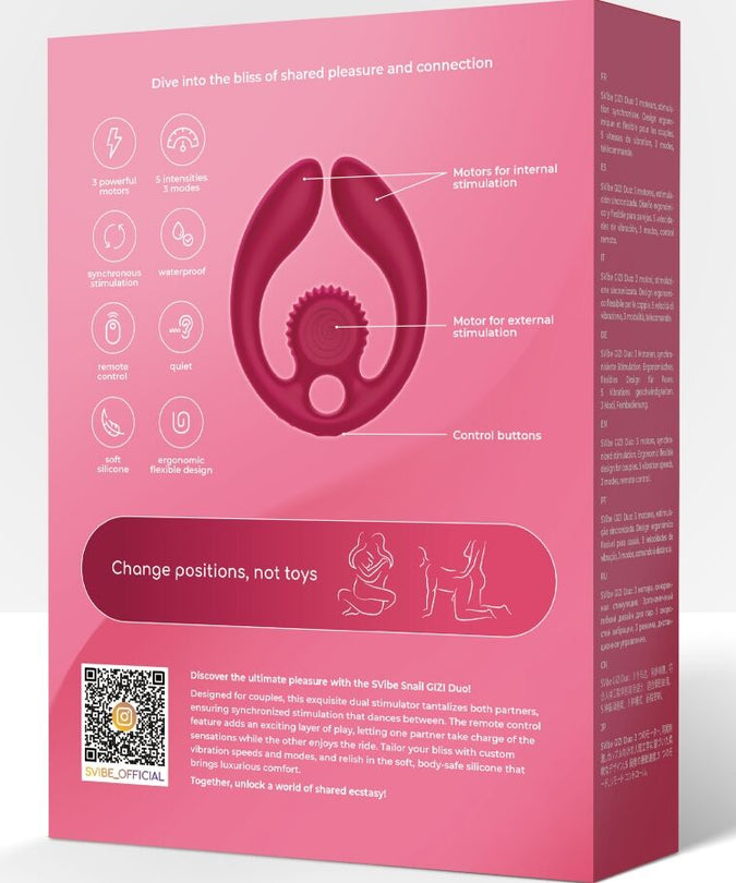 SNAIL VIBE - GIZI DUO KOPPELSTIMULATOR AFSTANDSBEDIENING BORDEAUX