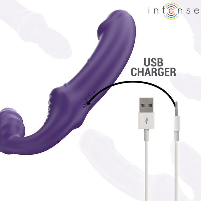 Intense – Jill Double Vibrator 20 Cm Purple Remote Control