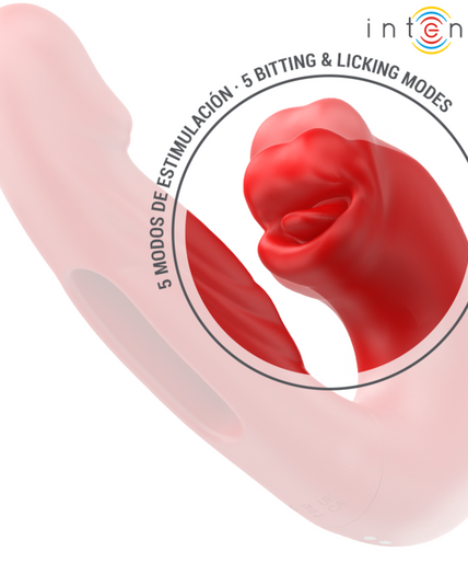 INTENSE - NATHY DOUBLE VIBRATOR WITH MULTIFUNCTION STIMULATING MOUTH RED INTENSE - NATHY DOUBLE VIBRATOR WITH MULTIFUNCTION STIMULATING MOUTH RED