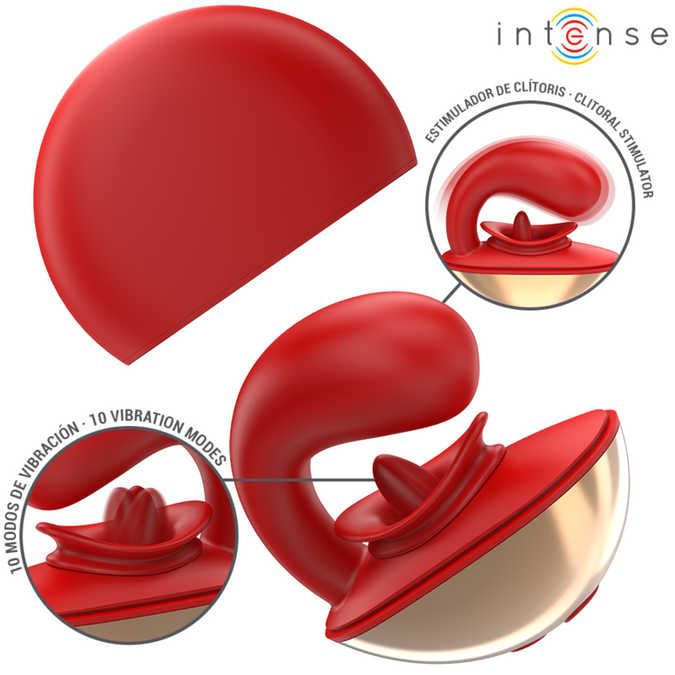 Intense – Mariah Vibrator & Stimulator In U Shape 10 Vibrations Red