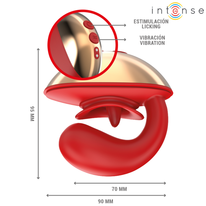 Intense – Mariah Vibrator & Stimulator In U Shape 10 Vibrations Red