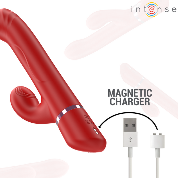 INTENSE - LELE MULTIFUNCTIONELE VIBRATOR ROTEREND & OSCILLEREND & STIMULEREND ROOD