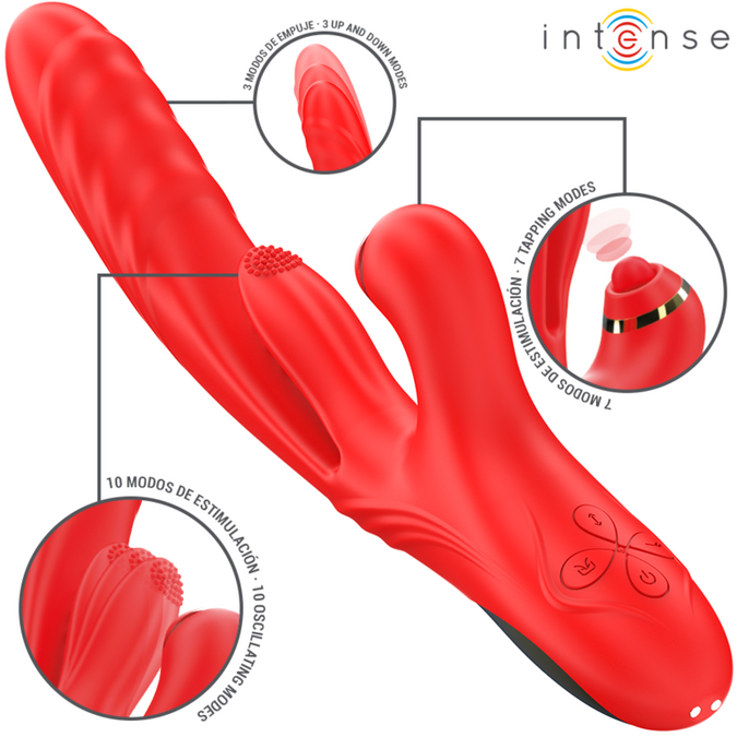 Intense – Rosalia Multifunktionsvibrator 3 in 1 Rot