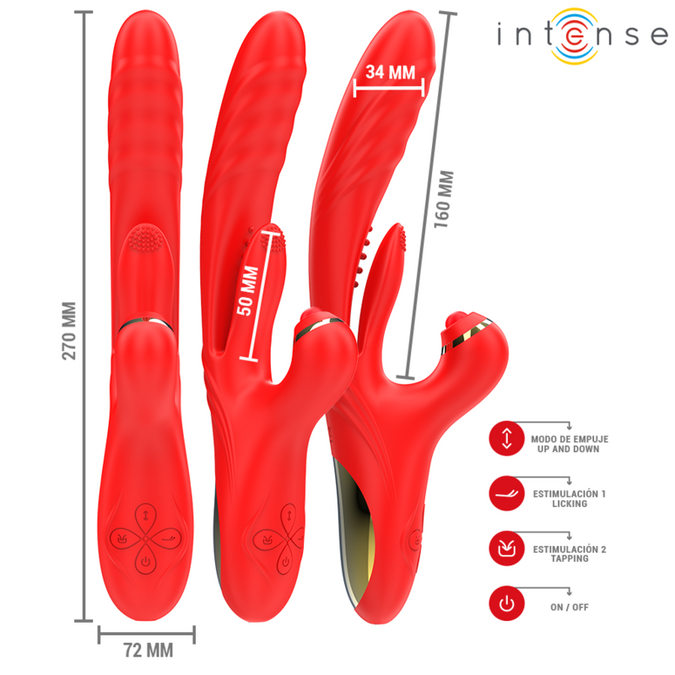 Intense – Rosalia Multifunktionsvibrator 3 in 1 Rot