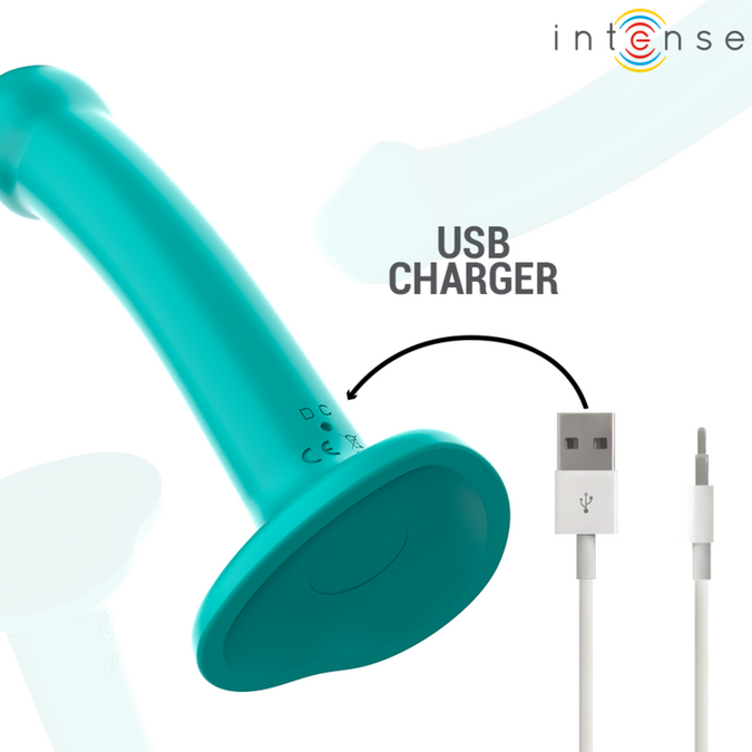 Intense – Katie Vibrator With Suction Cup 10 Vibrations Blue Remote Control
