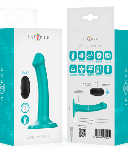 INTENSE - KATIE VIBRATOR WITH SUCTION CUP 10 VIBRATIONS BLUE REMOTE CONTROL INTENSE - KATIE VIBRATOR WITH SUCTION CUP 10 VIBRATIONS BLUE REMOTE CONTROL