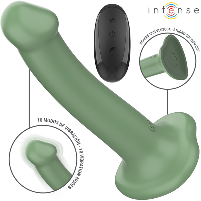 Intense – Becca vibrator met zuignap 10 vibraties groen met afstandsbediening