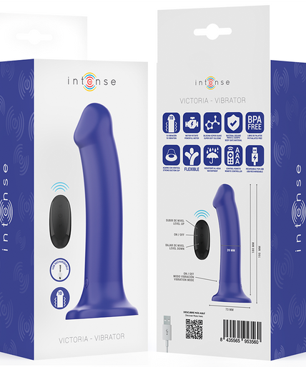 INTENSE - VICTORIA VIBRATOR WITH SUCTION CUP 10 VIBRATIONS DARK BLUE REMOTE CONTROL INTENSE - VICTORIA VIBRATOR WITH SUCTION CUP 10 VIBRATIONS DARK BLUE REMOTE CONTROL