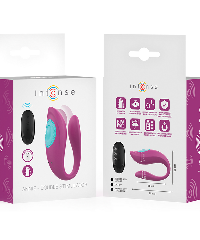 INTENSE - ANNIE U-VORMIGE VIBRATOR EN STIMULATOR PAARS AFSTANDSBEDIENING