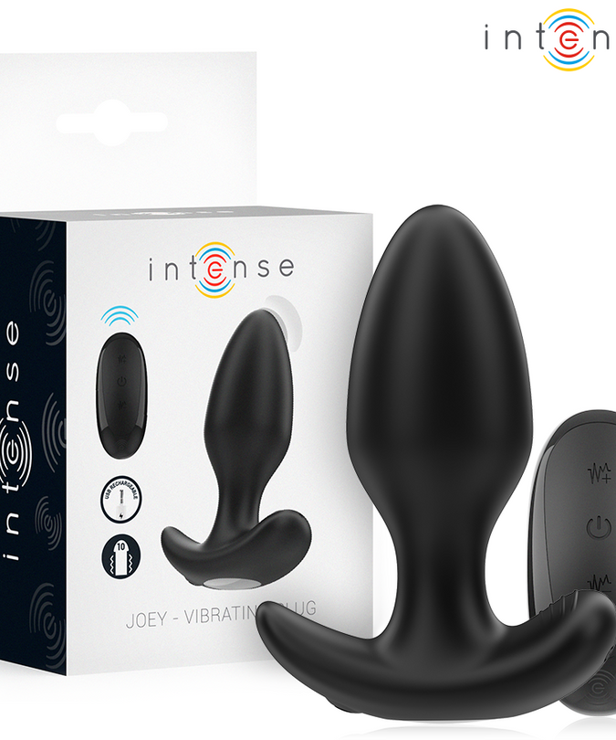 Intense – Joey Anal Plug 10 Vibrations Black Remote Control