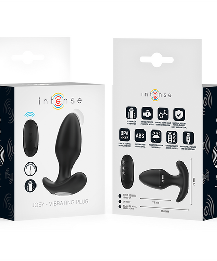 INTENSE - JOEY ANAL PLUG 10 VIBRATIONS BLACK REMOTE CONTROL INTENSE - JOEY ANAL PLUG 10 VIBRATIONS BLACK REMOTE CONTROL