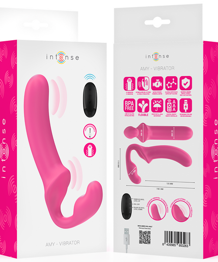 INTENSE - AMY DOUBLE VIBRATOR 20 CM PINK REMOTE CONTROL INTENSE - AMY DOUBLE VIBRATOR 20 CM PINK REMOTE CONTROL