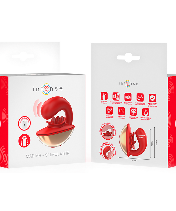 Intense – Mariah Vibrator & Stimulator In U Shape 10 Vibrations Red