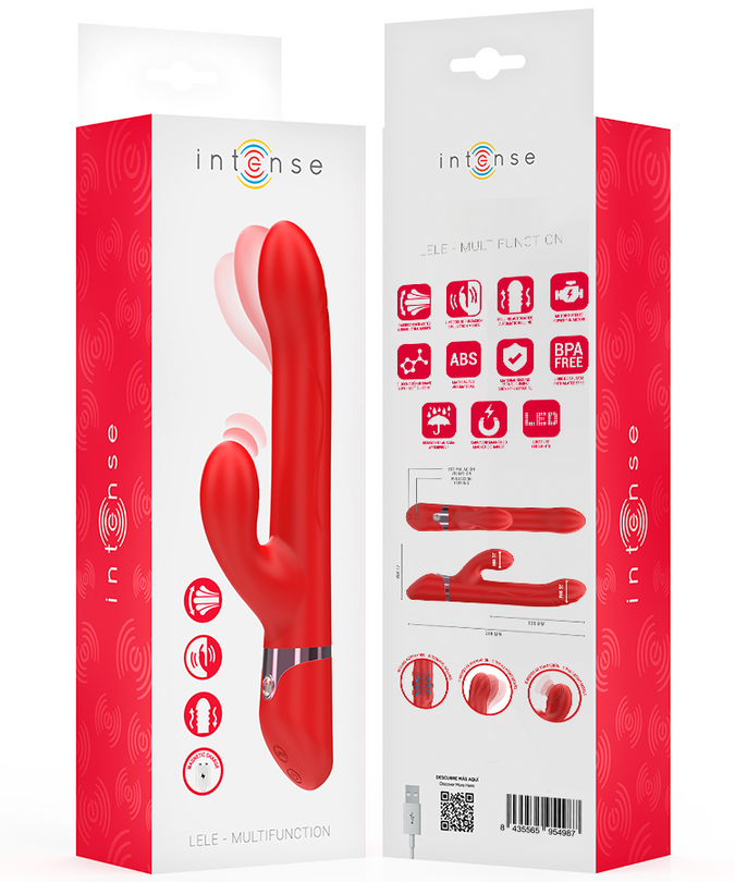 INTENSE - LELE MULTIFUNCTIONELE VIBRATOR ROTEREND & OSCILLEREND & STIMULEREND ROOD