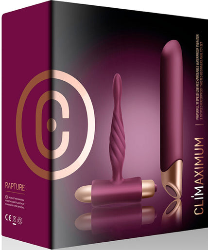 CLIMAXIMUM - RAPTURE KIT VIBRATOR KLASSIEK + ANALE PLUG VOOR BEGINNERS CLIMAXIMUM - RAPTURE KIT VIBRATOR KLASSIEK + ANALE PLUG VOOR BEGINNERS