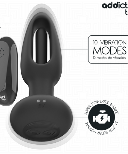 ADDICTED TOYS - ANAL PLUG WITH VIBRATING TONGUE AND REMOTE CONTROL ADDICTED TOYS - ANAL PLUG WITH VIBRATING TONGUE AND REMOTE CONTROL