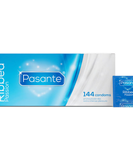 PASANTE - GERIBBELDE PASSION CONDOMS DOOS 144 STUKS PASANTE - GERIBBELDE PASSION CONDOMS DOOS 144 STUKS