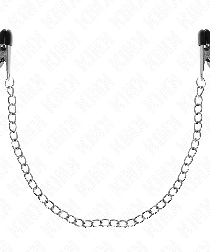 KINK - PLATTE KETTING NIPPELKLEMMEN ZILVER 34 CM