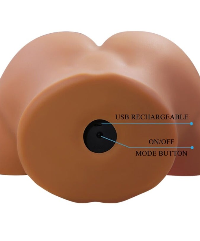 CRAZY BULL - GERIANN REALISTISCHE VROUWELIJKE BILVIBRATOR EN ZUIGER MET GELUID 5,5 KG