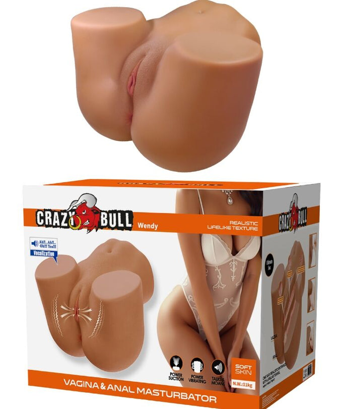 CRAZY BULL - WENDY REALISTIC FEMALE BUTT VIBRATOR AND SUCKER WITH SOUND 11 KG