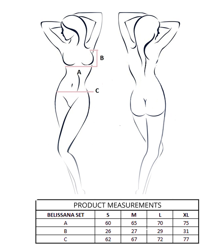 PASSION - BELISSANA BRA + THONG SET VIOLET L/XL