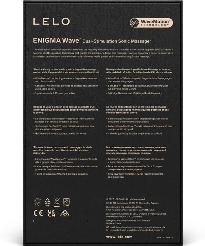 LELO – ENIGMA WAVE Drievoudige Vibratiemassager – Zwart