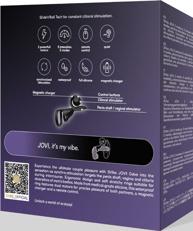 SNAIL VIBE - JOVI COUPLES RING AFSTANDSBEDIENING ZWART