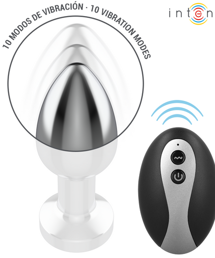 INTENSE - VIBRATING METAL ANAL PLUG WITH LED LIGHTS AND REMOTE CONTROL - SIZE S INTENSE - VIBRATING METAL ANAL PLUG WITH LED LIGHTS AND REMOTE CONTROL - SIZE S