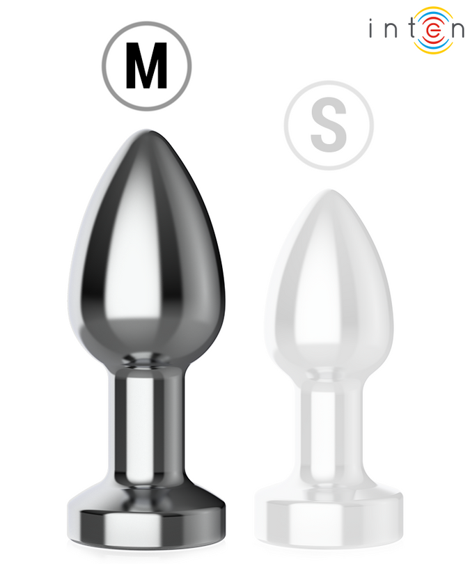 INTENSE - TRILLENDE METALEN ANALE PLUG MET LED-VERLICHTING EN AFSTANDSBEDIENING - MAAT M