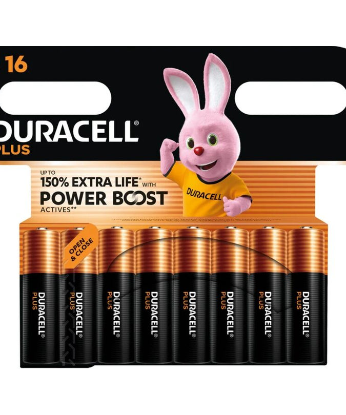 DURACELL - PLUS POWER BOOST AA ALKALINE BATTERY LR6 BLISTER x 16