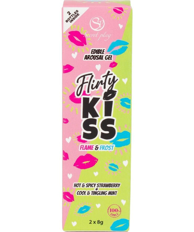 SECRETPLAY - FLIRTY KISS GELS WITH ORAL SEX EFFECTS STRAWBERRY & MINT 2 x 8 GR