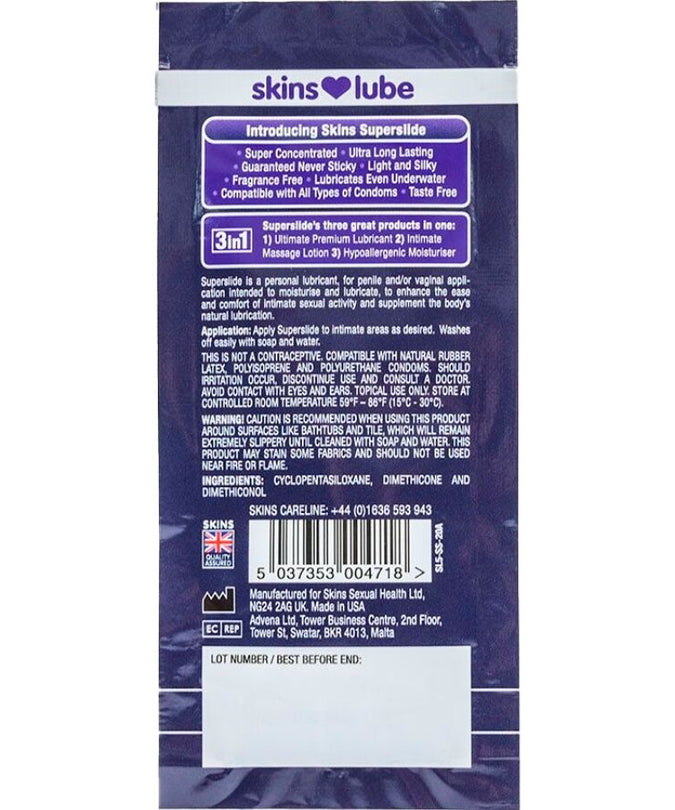 SKINS - SUPERSLIDE SILICONE-BASED LUBRICANT SINGLE-DOSE 5 ML