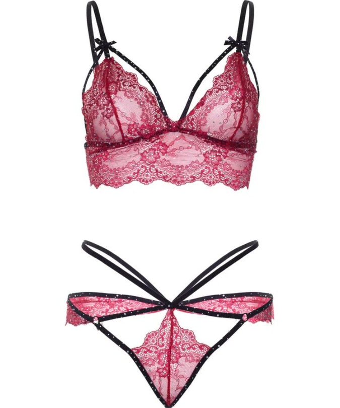 LEG AVENUE - 81623 BH + STRING SET BORDEAUX MAAT S