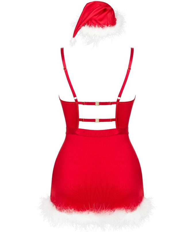 LIVCO CORSETTI FASHION - AGETHE LC 90607 CHEMISE + THONG + CHRISTMAS HAT L/XL