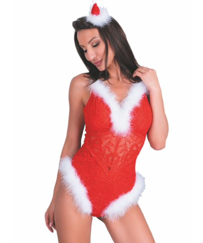 LIVCO CORSETTI FASHION - NAUGHTY SANTA LC 90706 KERST BODYSUIT S/M