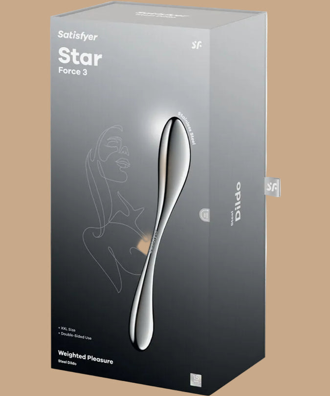 Satisfyer Star Force 3 – Dubbelzijdige dildo van roestvrij staal