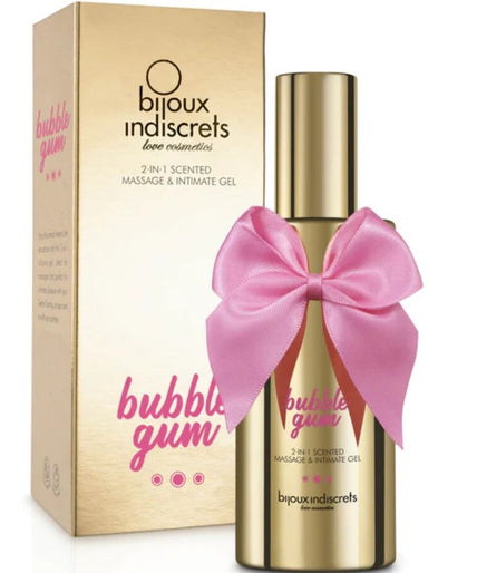 BIJOUX - BUBBLE GUM 2-IN-1 GEURIGE MASSAGE- & INTIEMGEL 100 ML BIJOUX - BUBBLE GUM 2-IN-1 GEURIGE MASSAGE- & INTIEMGEL 100 ML