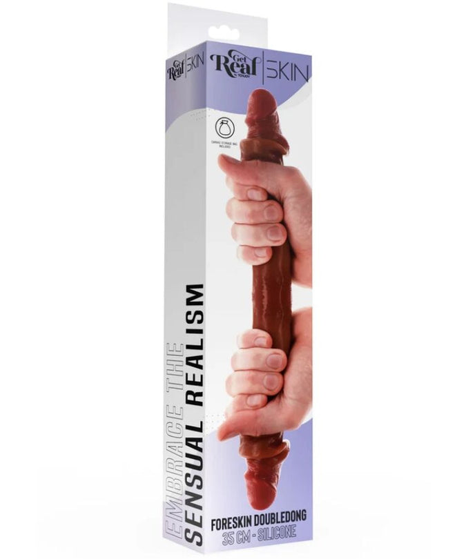 Get Real – Double-Ended Silicone Dildo Caramel 35 cm