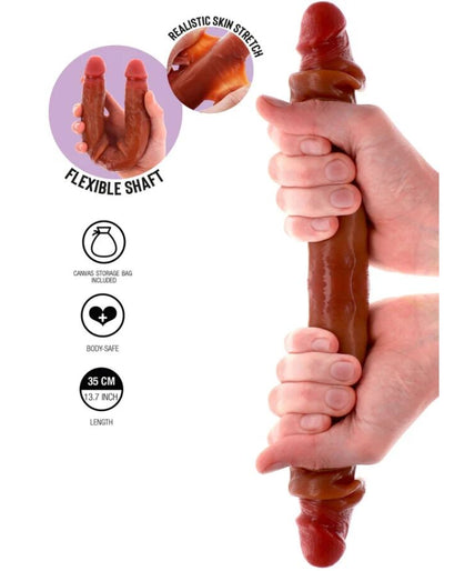 GET REAL - DOUBLE-ENDED SILICONE DILDO CARAMEL 35 CM GET REAL - DOUBLE-ENDED SILICONE DILDO CARAMEL 35 CM