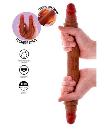 GET REAL - DOUBLE-ENDED SILICONE DILDO CARAMEL 40 CM GET REAL - DOUBLE-ENDED SILICONE DILDO CARAMEL 40 CM
