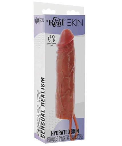 GET REAL - HYDRATED SKIN SILICONE PENIS SLEEVE CARAMEL 20 CM GET REAL - HYDRATED SKIN SILICONE PENIS SLEEVE CARAMEL 20 CM