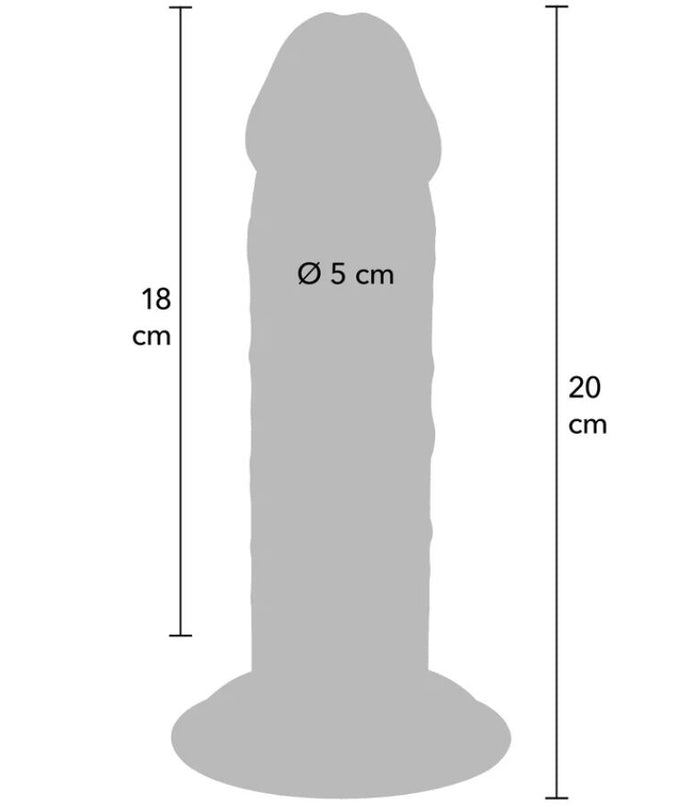 ECHT WAAR - DELUXE DIKKE DUBBELE-DICHTHEID TPE DONG 20 CM
