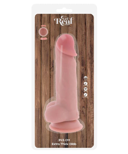 GET REAL - DELUXE REALISTIC PENIS WITH TESTICLES EXTRA THICK 34.5 CM GET REAL - DELUXE REALISTIC PENIS WITH TESTICLES EXTRA THICK 34.5 CM