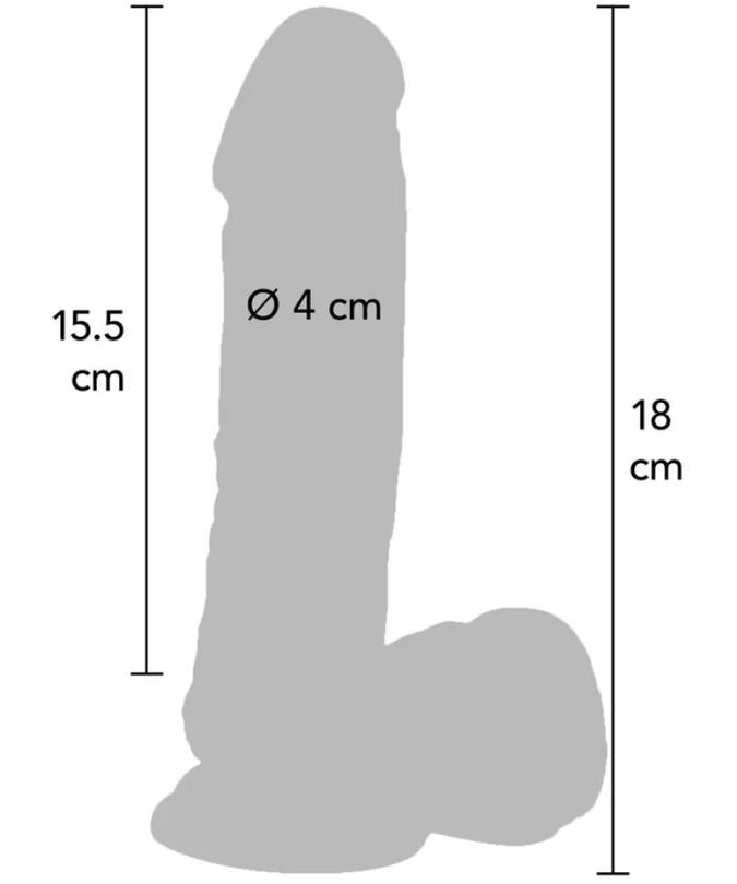GET REAL - DILDO 18 CM MET BALLEN VIBRATOR HUID