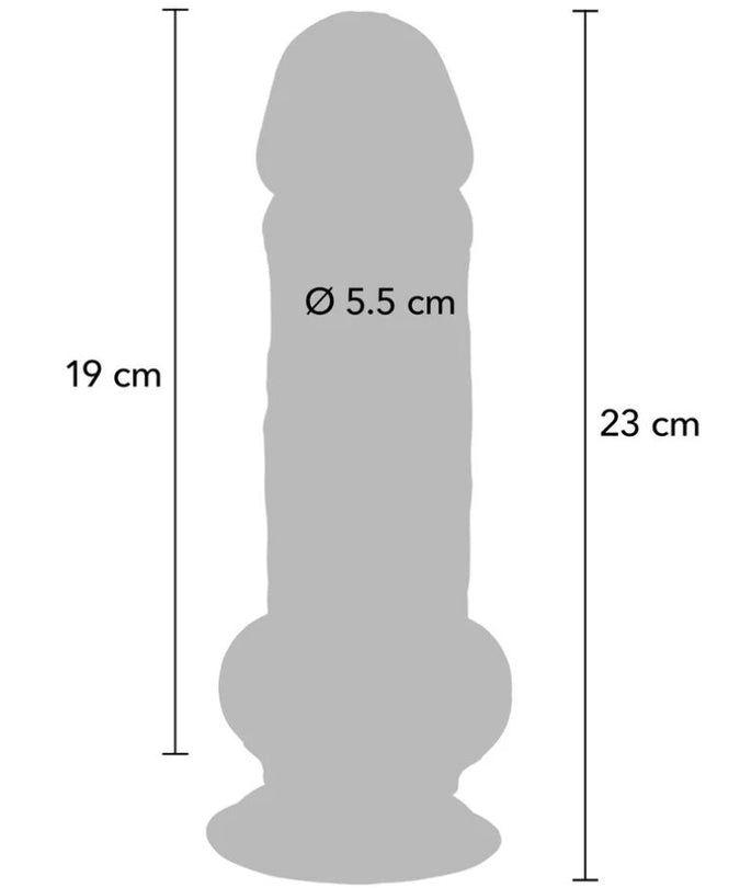 GET REAL - DELUXE REALISTISCHE PENIS MET TESTIKELS EXTRA DIK 23 CM